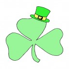 Shamrock with irish hat, decals stickers