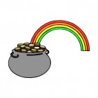 Pot of gold with rainbow, decals stickers
