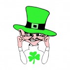 Leprechaun wincing, decals stickers