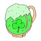 Green beer mug, decals stickers