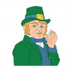 Leprechaun smoking pipe, decals stickers