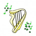 Harp and shamrocks, decals stickers