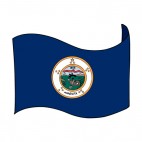 Minnesota state flag waving, decals stickers