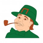 Leprechaun smoking pipe, decals stickers