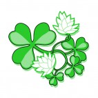 Shamrocks and white flower, decals stickers