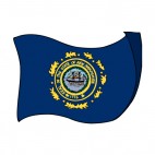 New Hampshire state flag waving, decals stickers