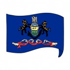 Pennsylvania state flag waving, decals stickers