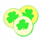 Shamrocks coins, decals stickers