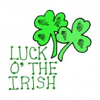 Shamrocks and Luck O The Irish logo, decals stickers