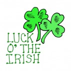 Shamrocks and Luck O The Irish logo, decals stickers