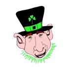 Leprechaun with green beard, decals stickers