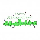 Happy St Patricks Day with shamrocks logo, decals stickers