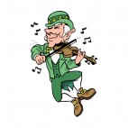 Leprechaun fiddling, decals stickers