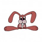 Bunny with long ears and feets, decals stickers