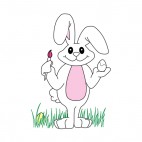 White bunny with paint brush, decals stickers