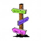 Easter sign post, decals stickers