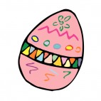 Pink with multi colored spots easter egg, decals stickers