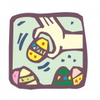 Easter egg in hand, decals stickers