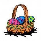 Multi colored easter egg basket, decals stickers