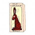 Chocolate bunny in box, decals stickers