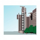 Office buildings and threes, decals stickers