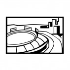 Stadium in the city, decals stickers