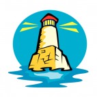Lighthouse surrounded by water, decals stickers