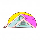 House with pink roof, decals stickers