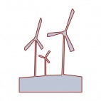 Windmill farm silhouette, decals stickers