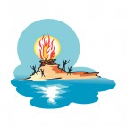 People around beach fire, decals stickers