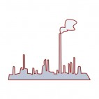 Smoke factory silhouette, decals stickers