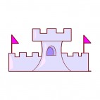 Castle with pink flags, decals stickers