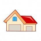 Beige with red roof house, decals stickers