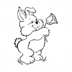 Bunny with tulip, decals stickers