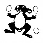 Bunny juggling with eggs, decals stickers