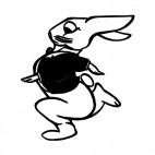 Bunny with suit running, decals stickers