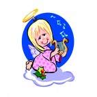 Angel playing harp, decals stickers
