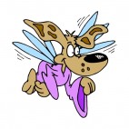 Dog angel with purple dress, decals stickers