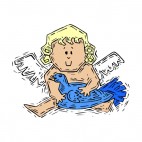 Cherub with bird, decals stickers