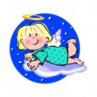 Angel laying on cloud, decals stickers