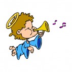 Angel playing horn, decals stickers