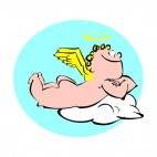 Cherub laying on cloud, decals stickers