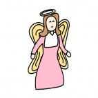 Angel with pink dress smiling, decals stickers