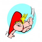 Cherub with red cape, decals stickers