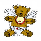 Angel teddy bear with diaper, decals stickers