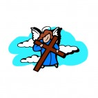 Angel with crucifix, decals stickers