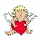 Cherub with heart, decals stickers