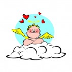 Cherub with hearts blushing, decals stickers