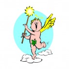 Cherub with magic wand, decals stickers