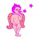 Cherub and stars whistling, decals stickers